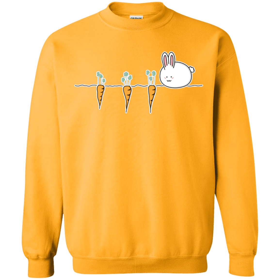 Sweatshirts Gold / S Kawaii Rabbit and Carrots Crewneck Sweatshirt