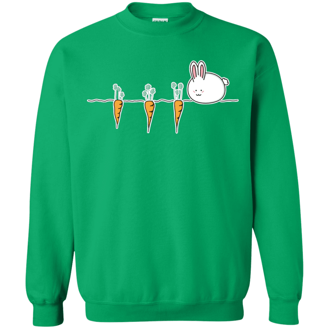 Sweatshirts Irish Green / S Kawaii Rabbit and Carrots Crewneck Sweatshirt