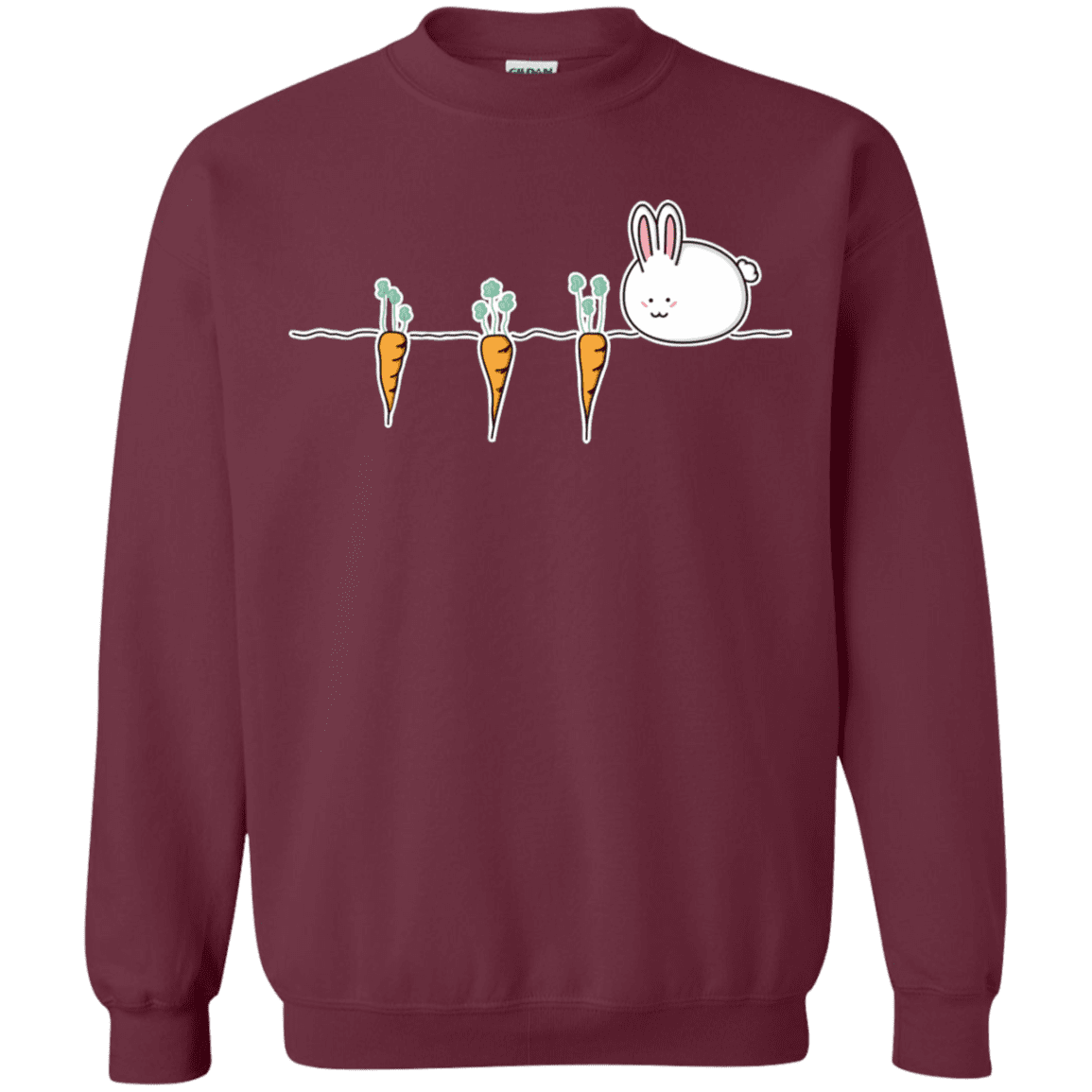 Sweatshirts Maroon / S Kawaii Rabbit and Carrots Crewneck Sweatshirt