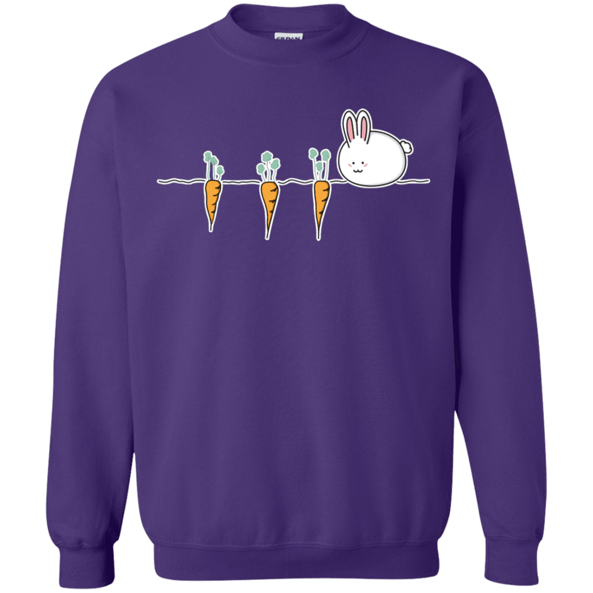 Sweatshirts Purple / S Kawaii Rabbit and Carrots Crewneck Sweatshirt