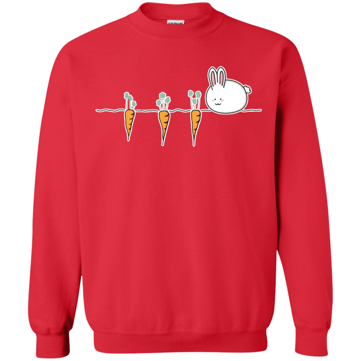 Sweatshirts Red / S Kawaii Rabbit and Carrots Crewneck Sweatshirt