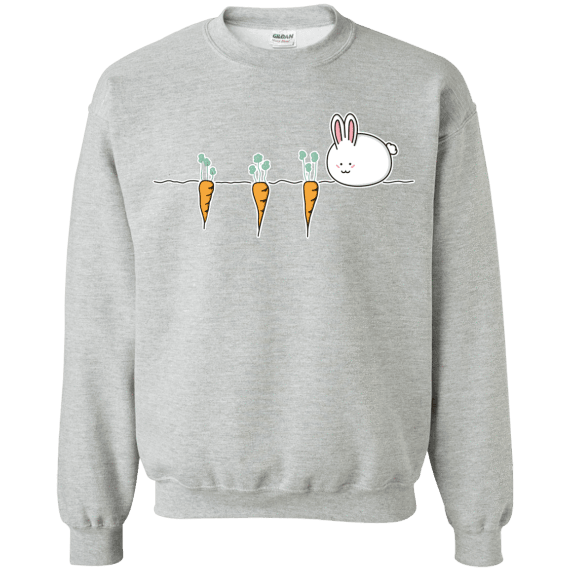 Sweatshirts Sport Grey / S Kawaii Rabbit and Carrots Crewneck Sweatshirt