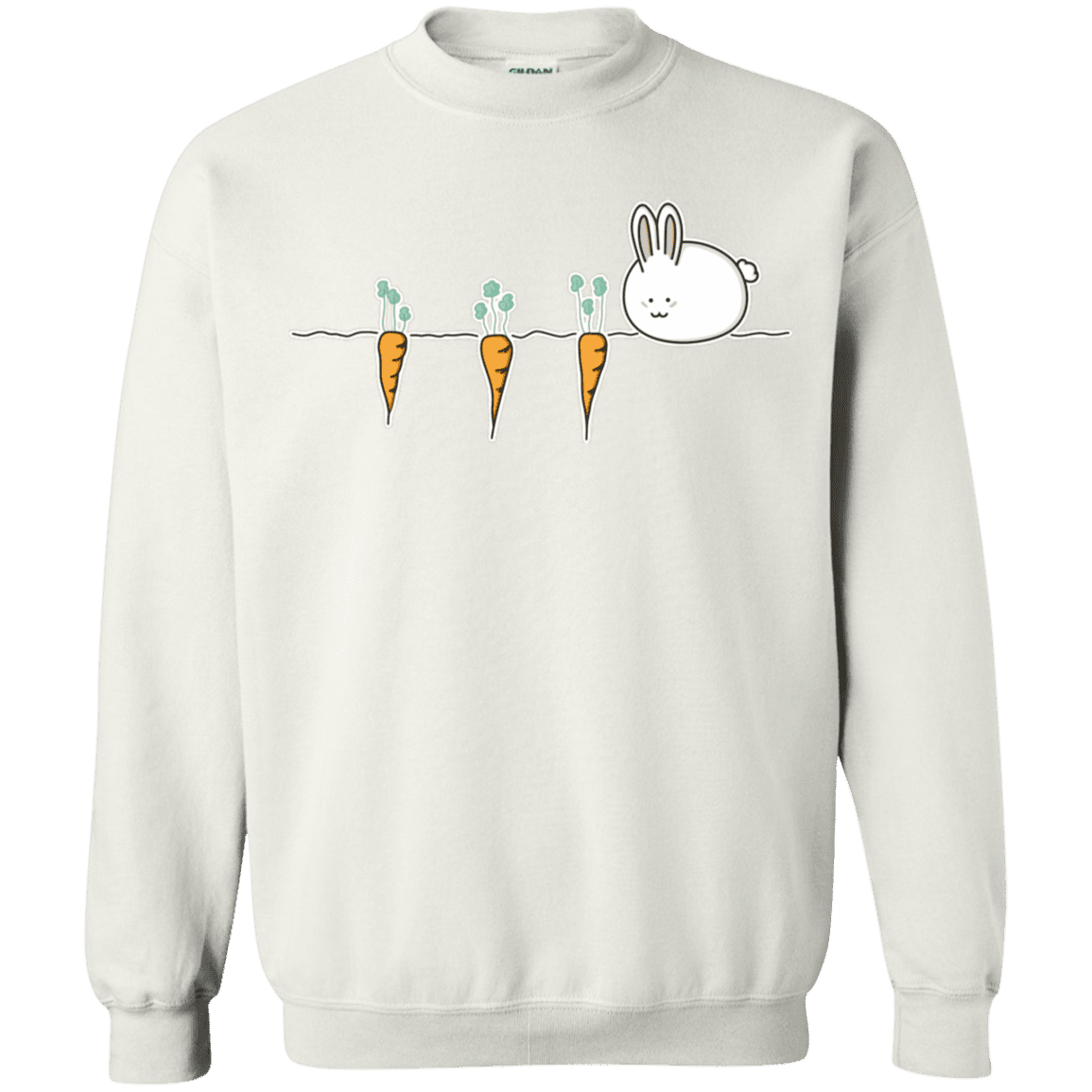 Sweatshirts White / S Kawaii Rabbit and Carrots Crewneck Sweatshirt