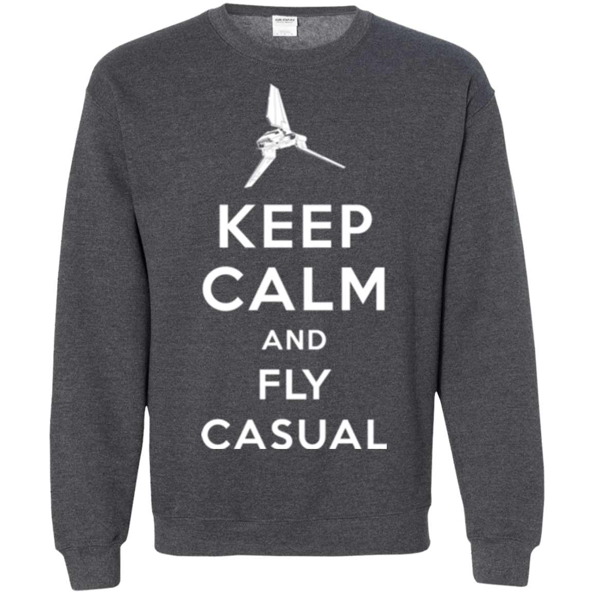 Sweatshirts Dark Heather / Small Keep Calm and Fly Casual Crewneck Sweatshirt