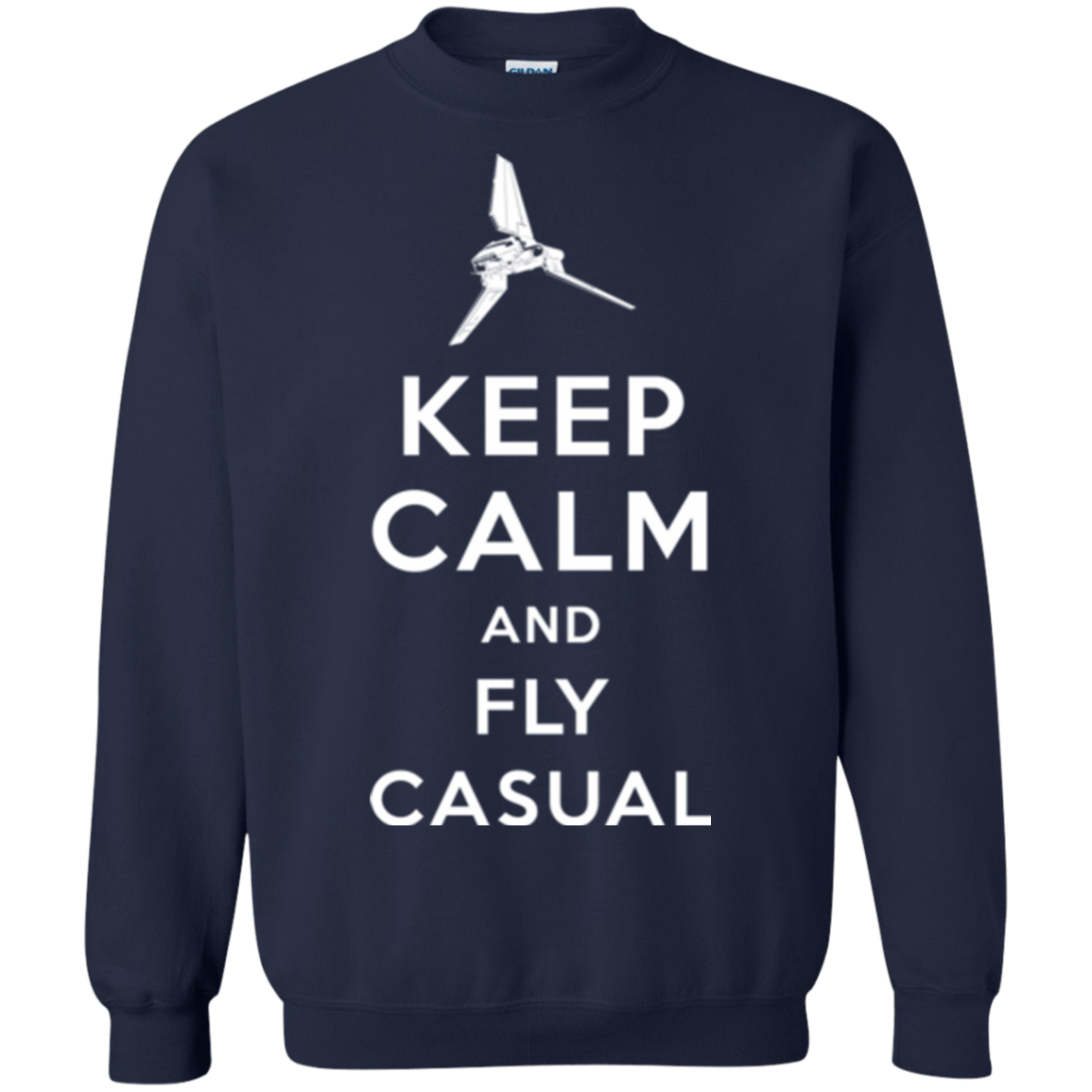 Sweatshirts Navy / Small Keep Calm and Fly Casual Crewneck Sweatshirt