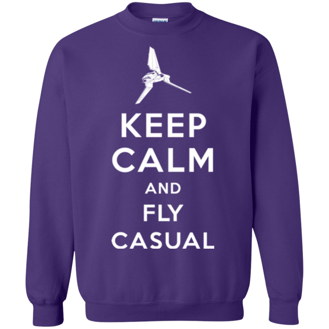 Sweatshirts Purple / Small Keep Calm and Fly Casual Crewneck Sweatshirt