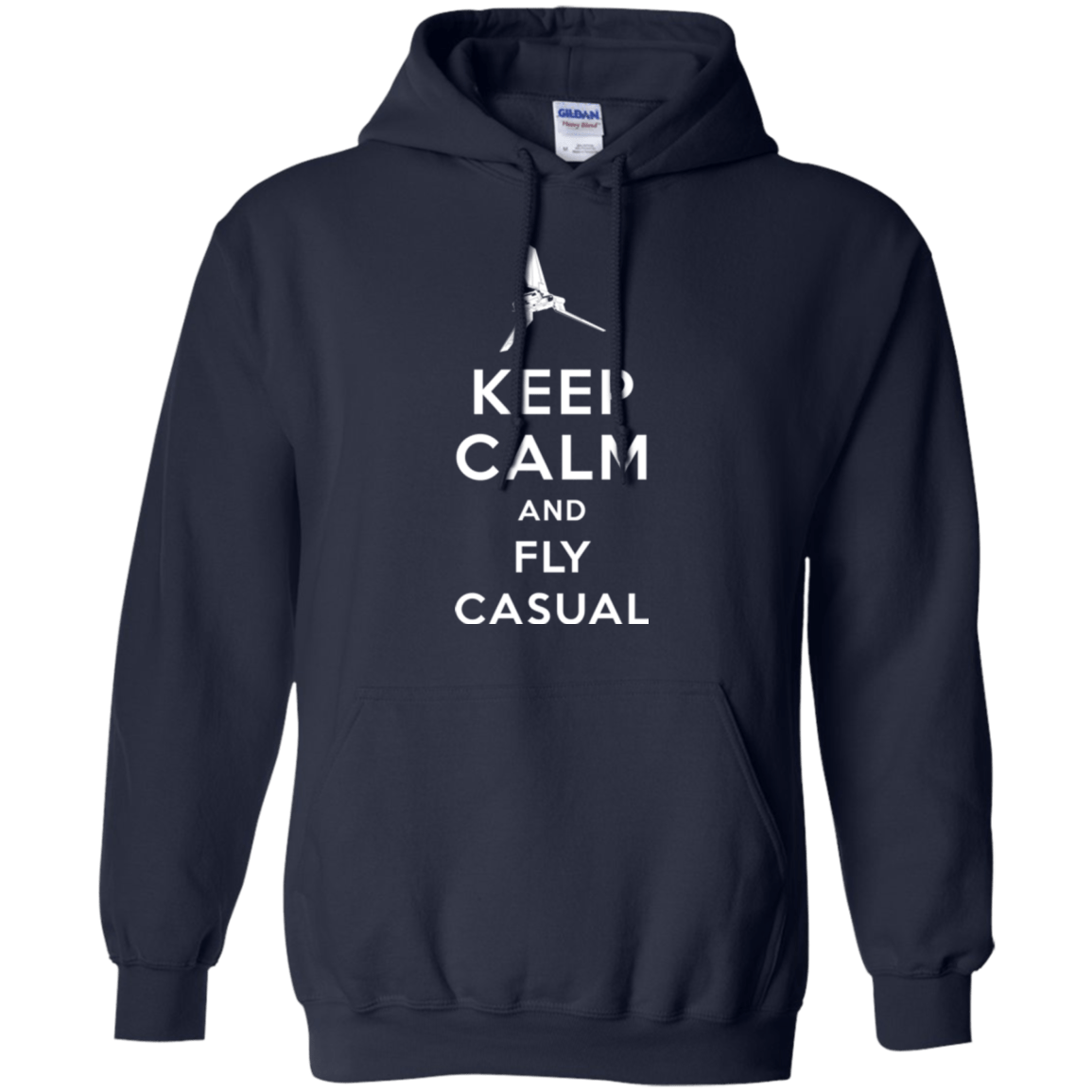Sweatshirts Navy / Small Keep Calm and Fly Casual Pullover Hoodie