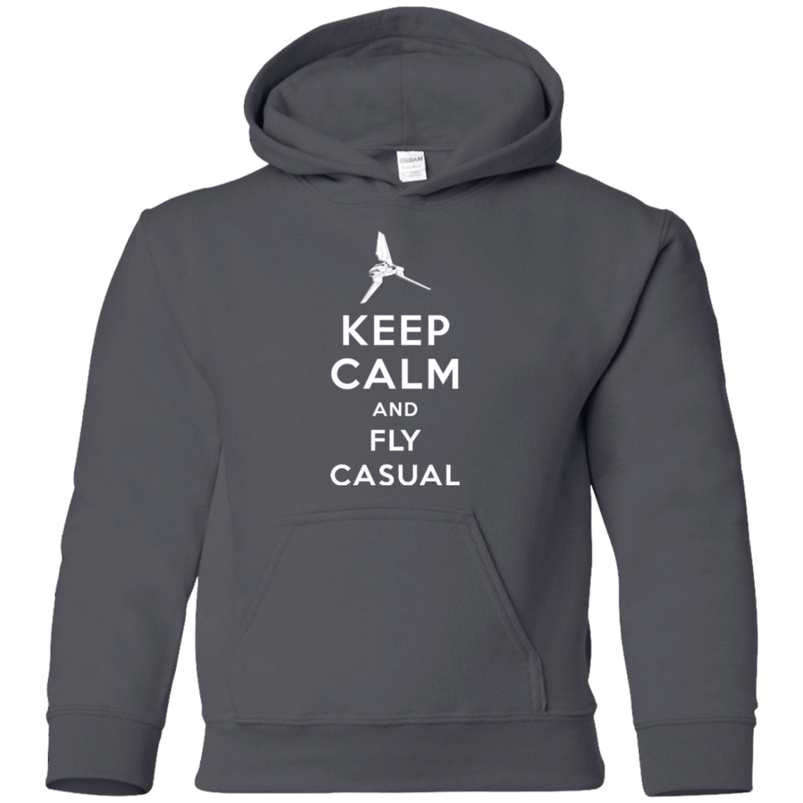 Sweatshirts Charcoal / YS Keep Calm and Fly Casual Youth Hoodie