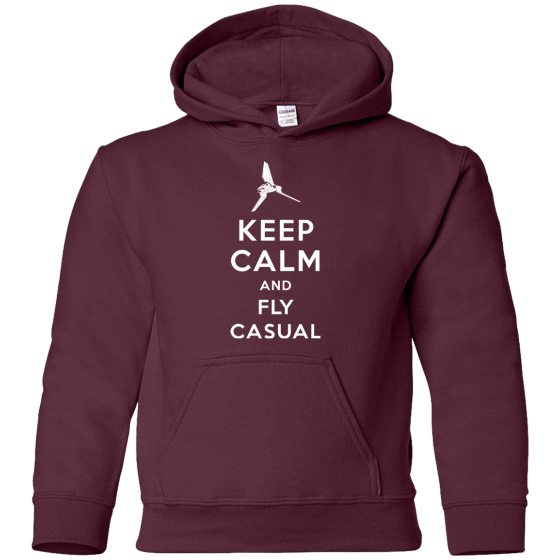 Sweatshirts Maroon / YS Keep Calm and Fly Casual Youth Hoodie