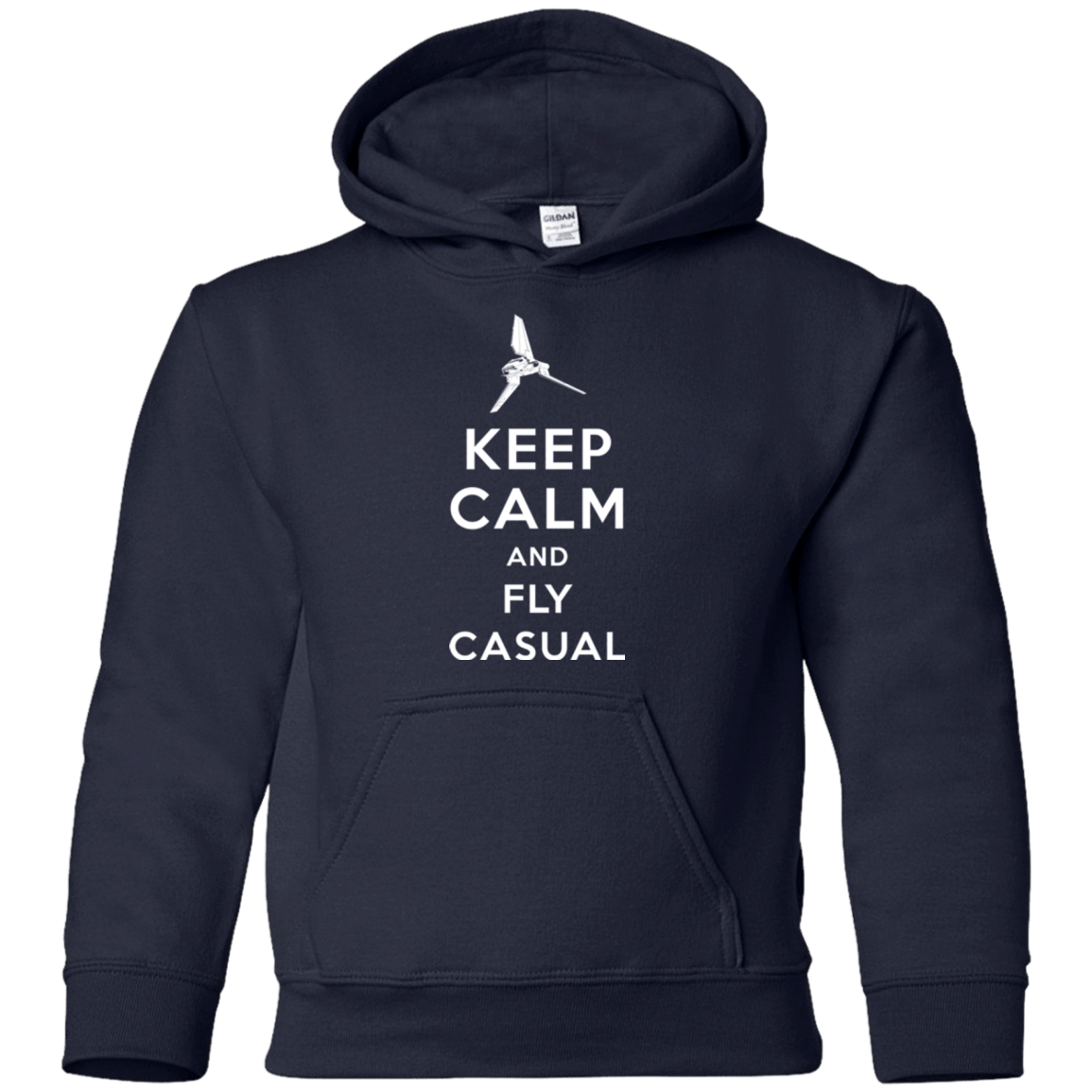Sweatshirts Navy / YS Keep Calm and Fly Casual Youth Hoodie