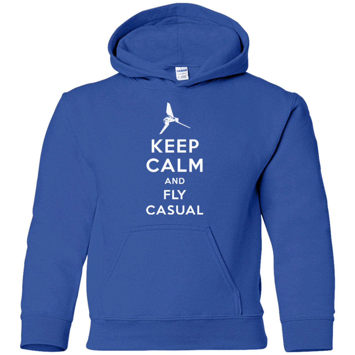 Sweatshirts Royal / YS Keep Calm and Fly Casual Youth Hoodie