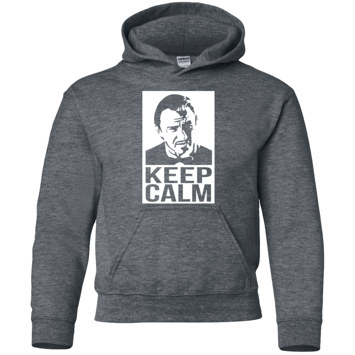 Sweatshirts Dark Heather / YS Keep Calm Mr. Wolf Youth Hoodie