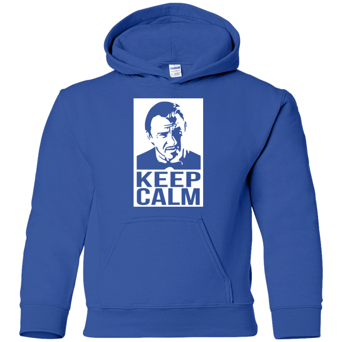 Sweatshirts Royal / YS Keep Calm Mr. Wolf Youth Hoodie