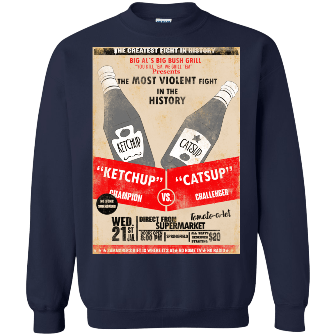 Sweatshirts Navy / S Ketchup vs Catsup Crewneck Sweatshirt
