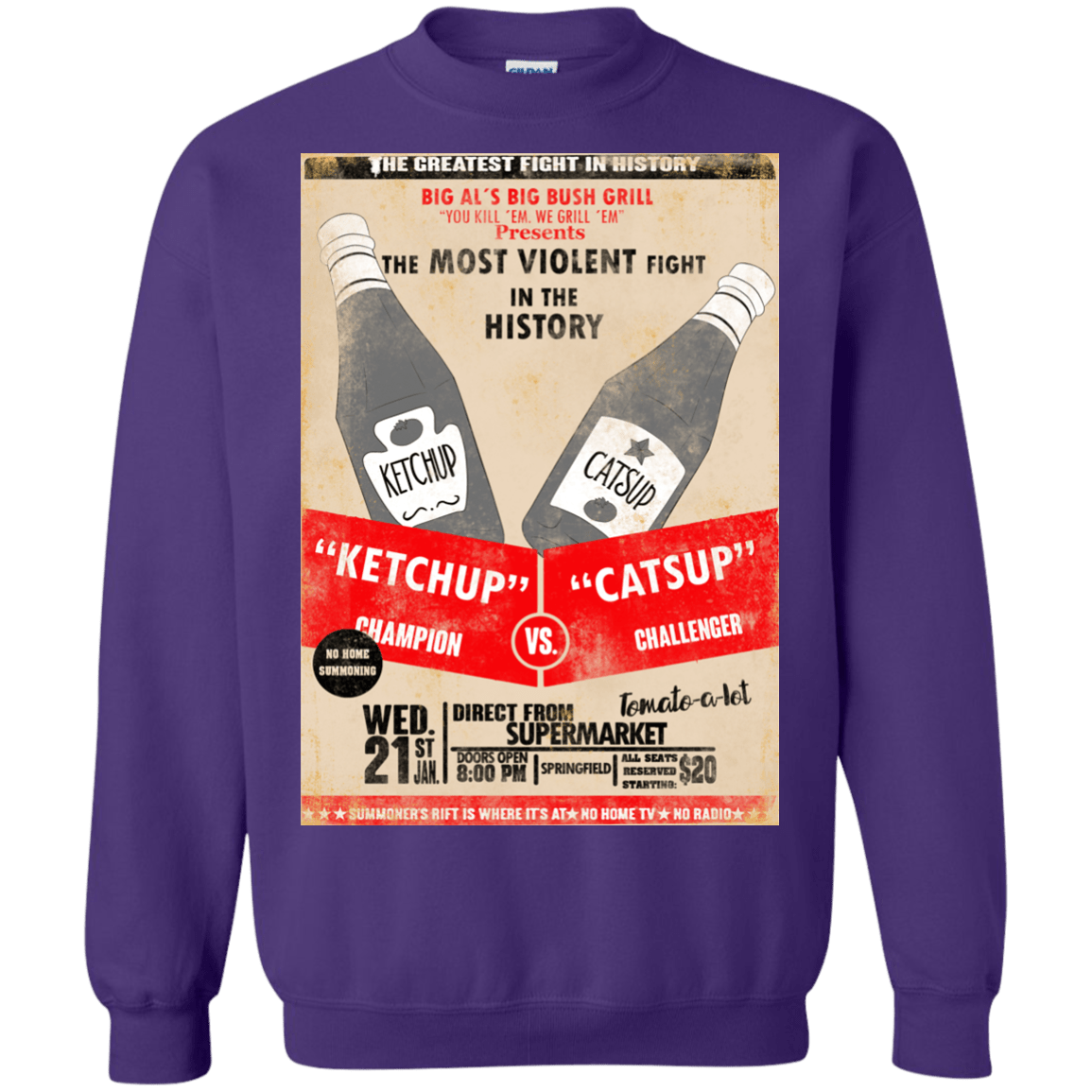 Sweatshirts Purple / S Ketchup vs Catsup Crewneck Sweatshirt
