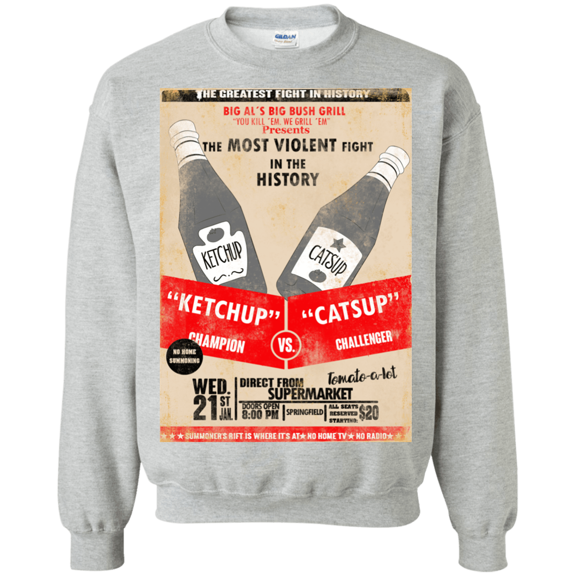 Sweatshirts Sport Grey / S Ketchup vs Catsup Crewneck Sweatshirt