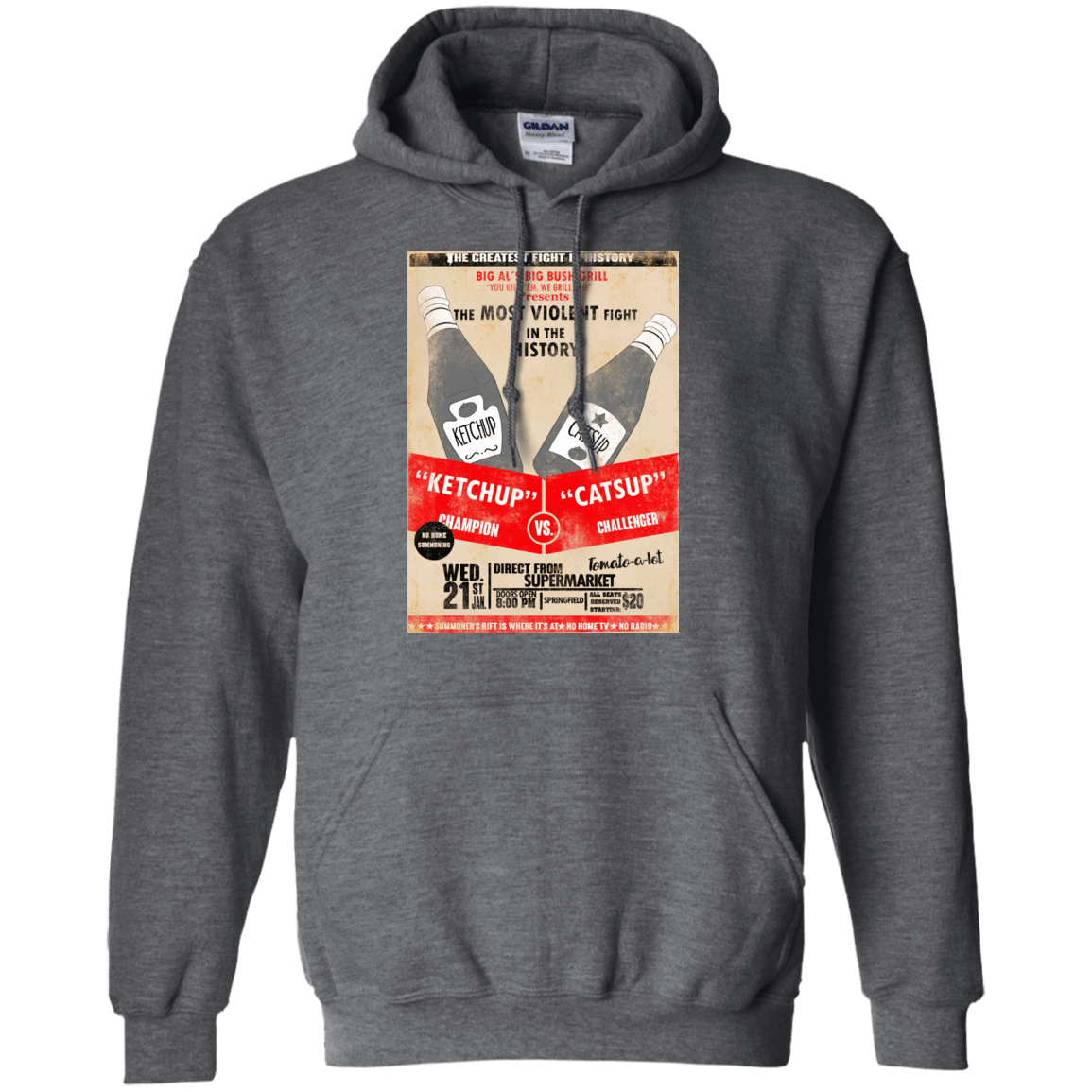 Sweatshirts Dark Heather / S Ketchup vs Catsup Pullover Hoodie