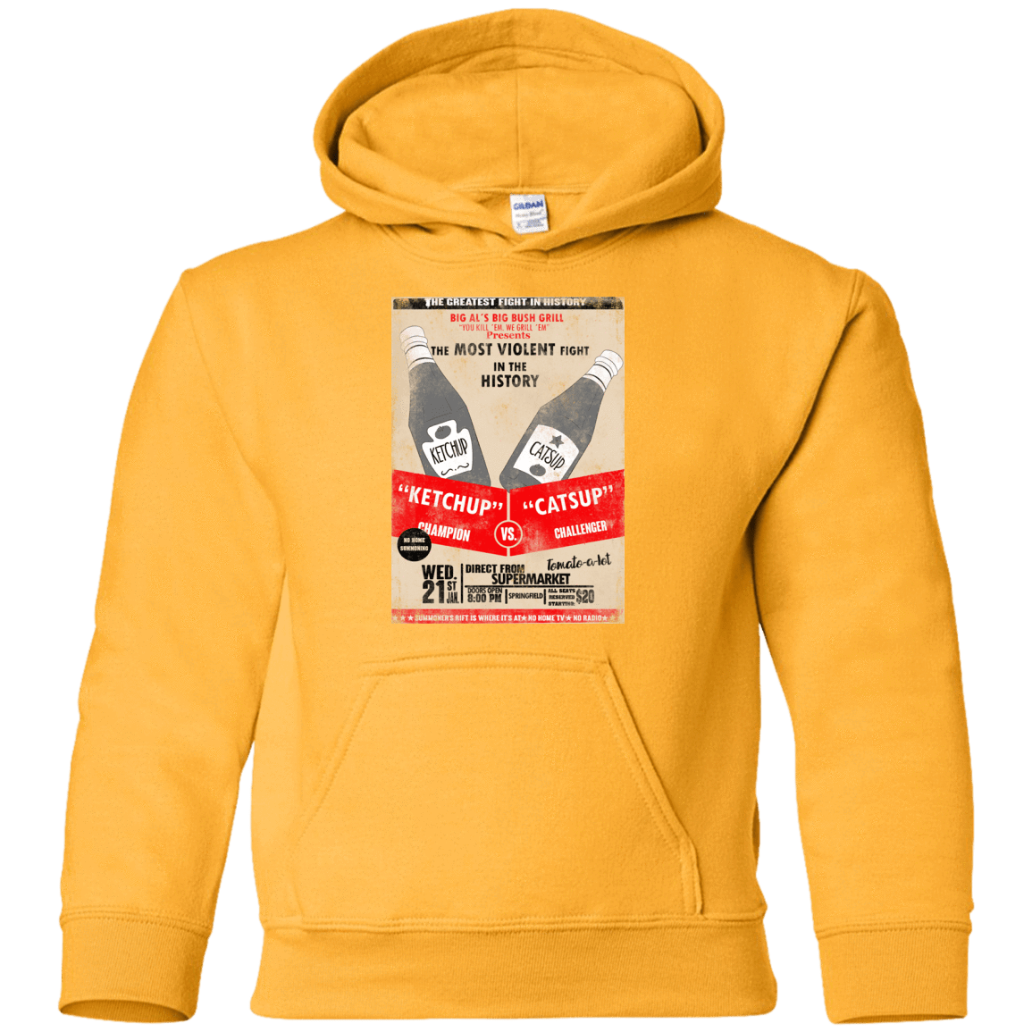 Sweatshirts Gold / YS Ketchup vs Catsup Youth Hoodie