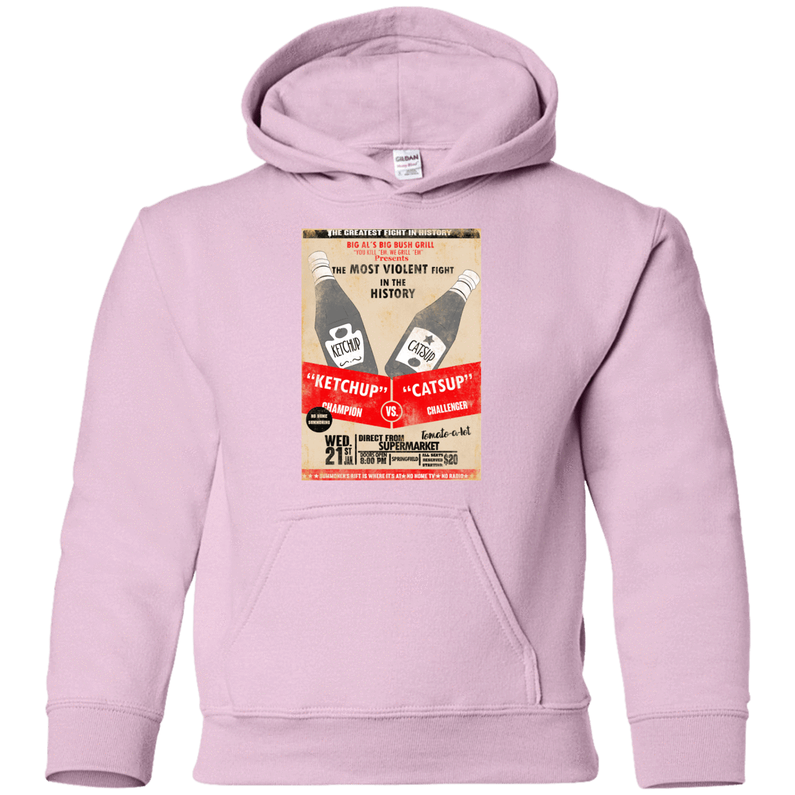 Sweatshirts Light Pink / YS Ketchup vs Catsup Youth Hoodie
