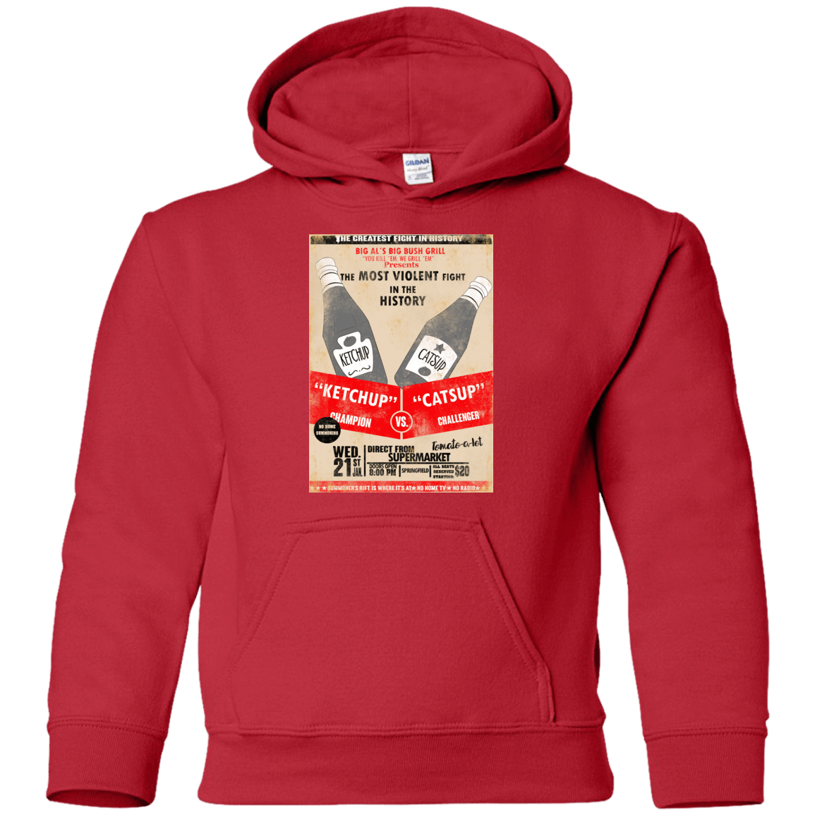 Sweatshirts Red / YS Ketchup vs Catsup Youth Hoodie