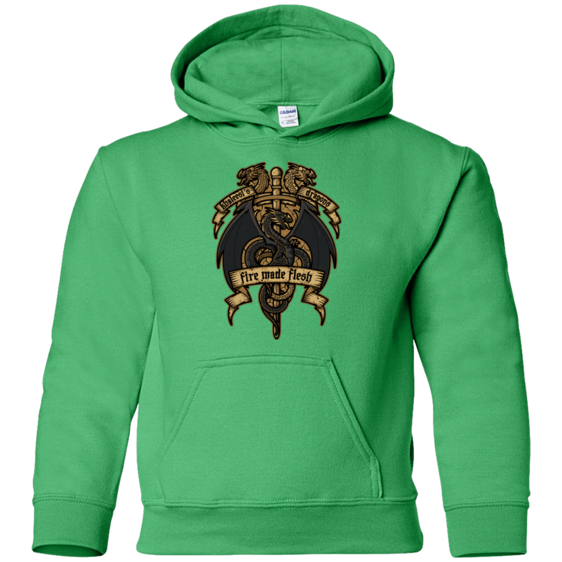 Sweatshirts Irish Green / YS KHALEESIS DRAGONS Youth Hoodie