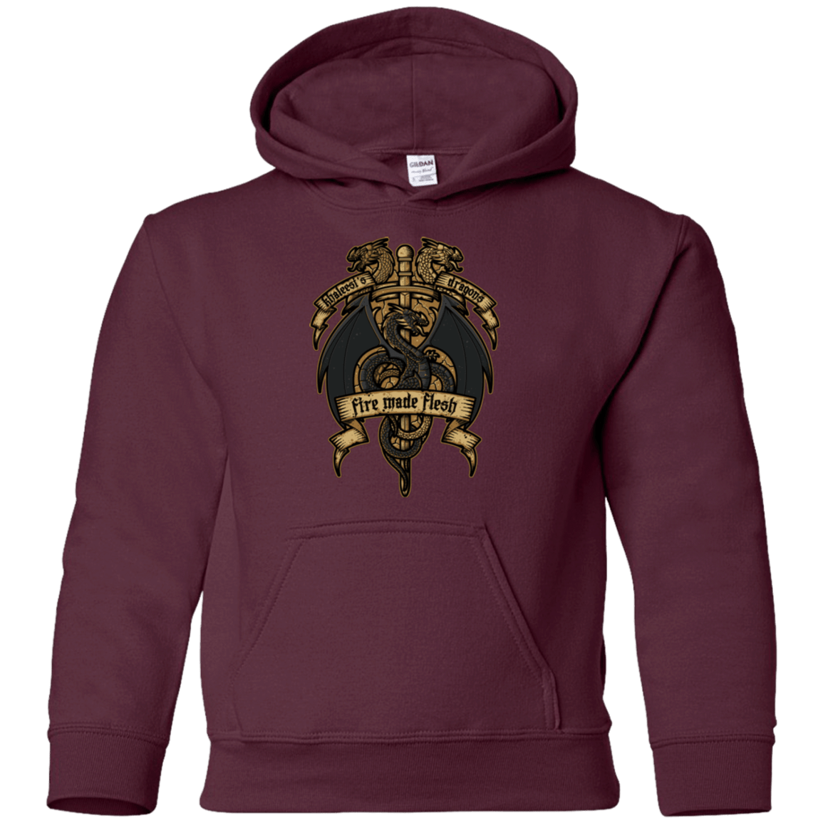 Sweatshirts Maroon / YS KHALEESIS DRAGONS Youth Hoodie