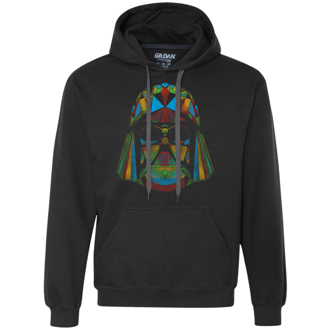 Sweatshirts Black / Small Kharmazero dark side of the polygons on black Premium Fleece Hoodie