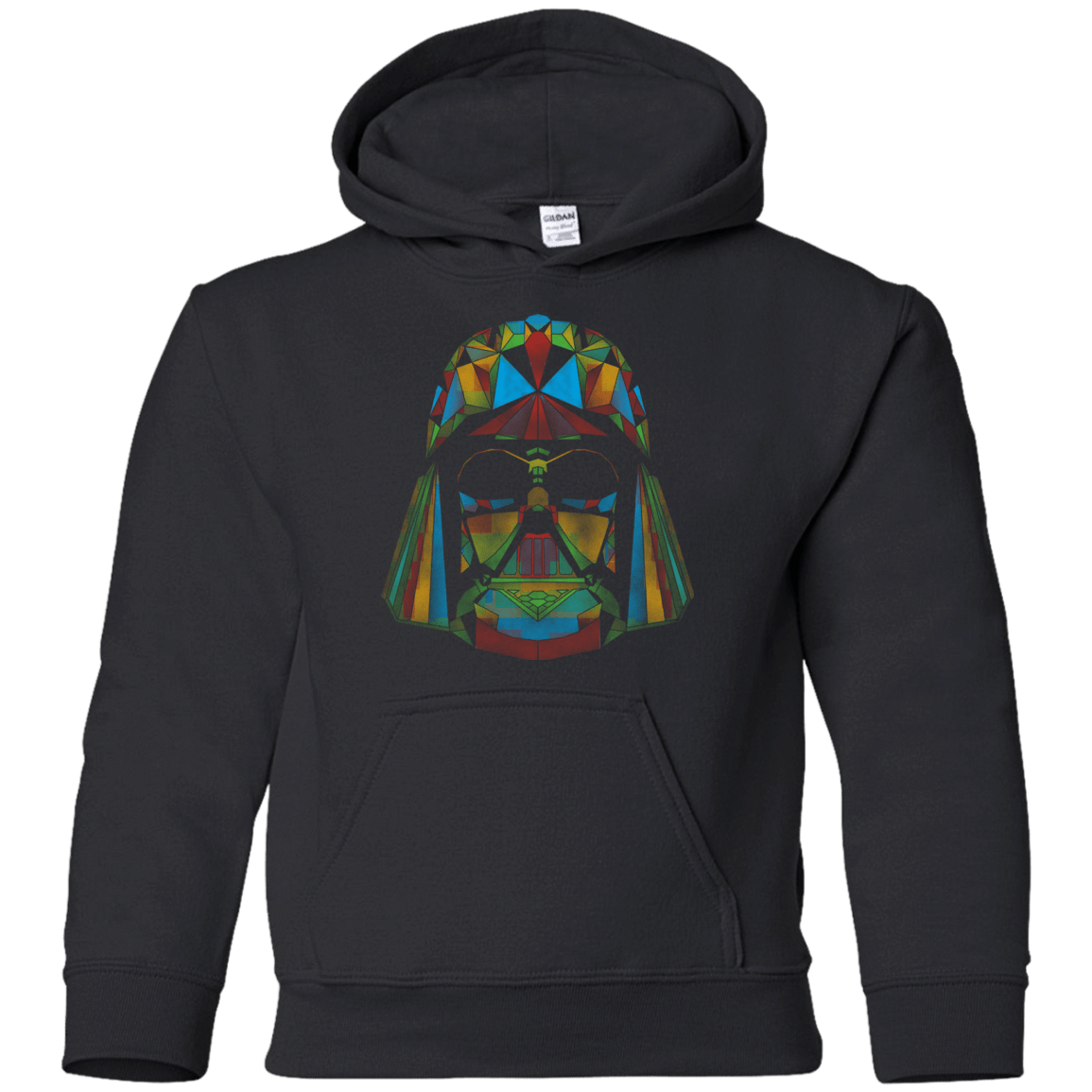 Sweatshirts Black / YS Kharmazero dark side of the polygons on black Youth Hoodie