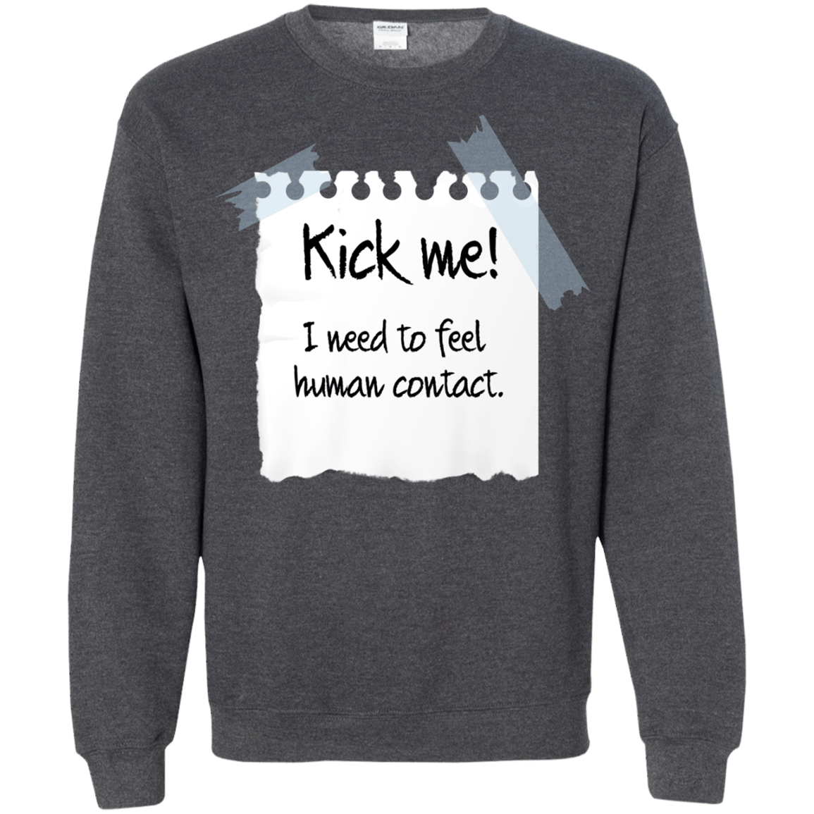 Sweatshirts Dark Heather / Small Kick Me Crewneck Sweatshirt