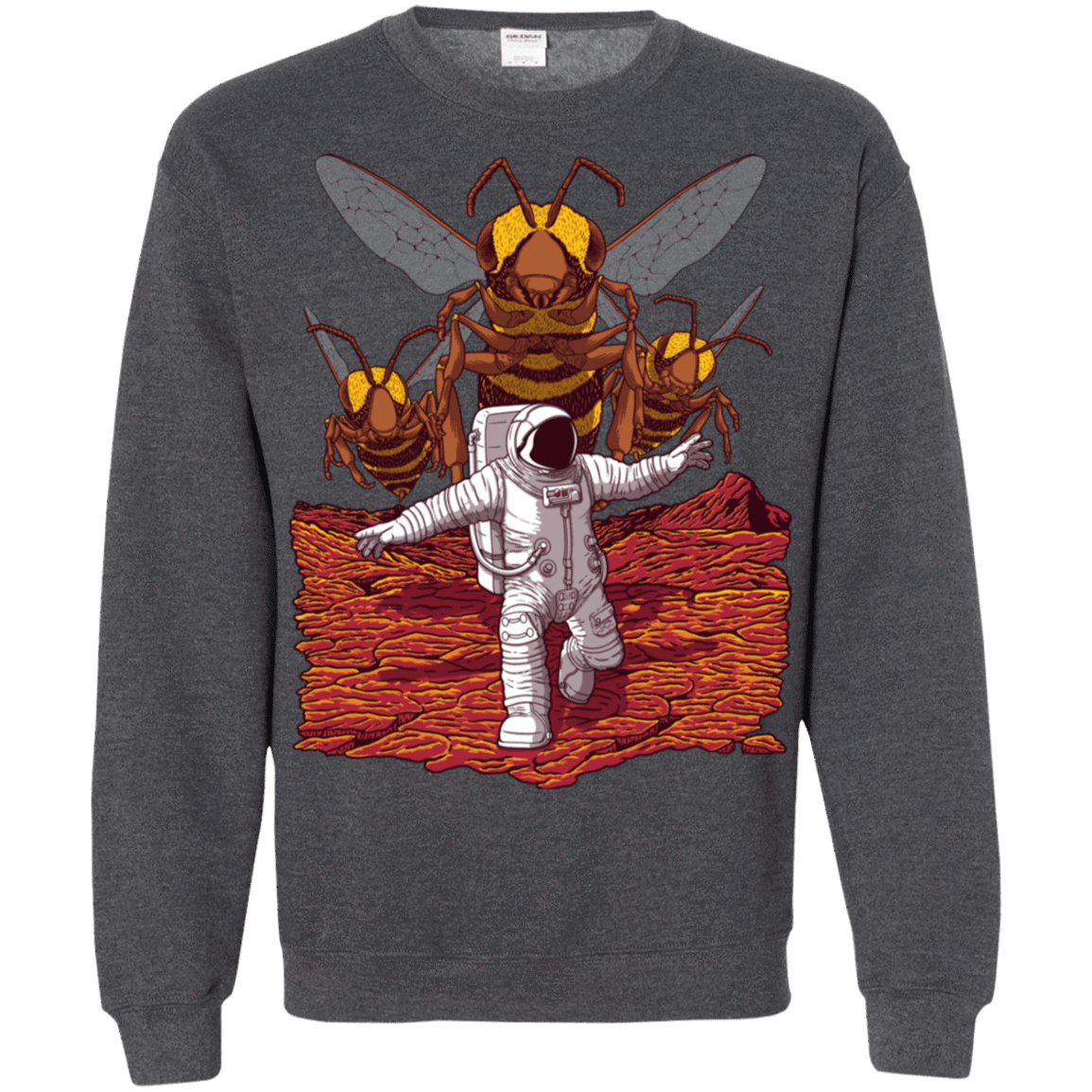 Sweatshirts Dark Heather / S Killer Bees on Mars Crewneck Sweatshirt