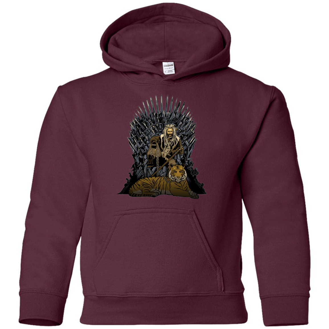 Sweatshirts Maroon / YS King and Tiger Youth Hoodie