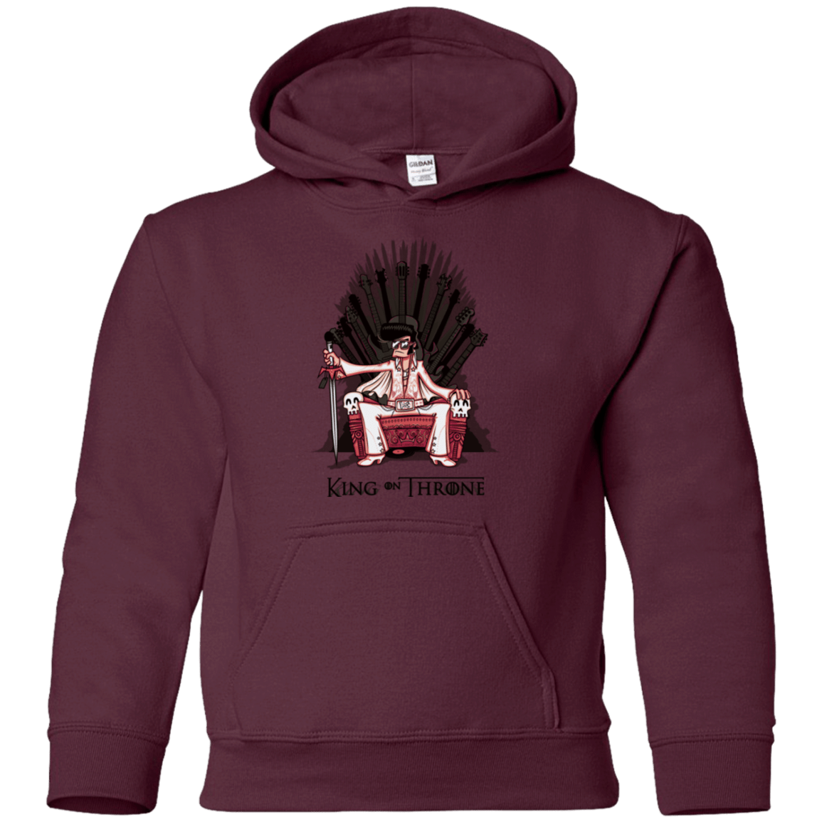 Sweatshirts Maroon / YS King on Throne Youth Hoodie