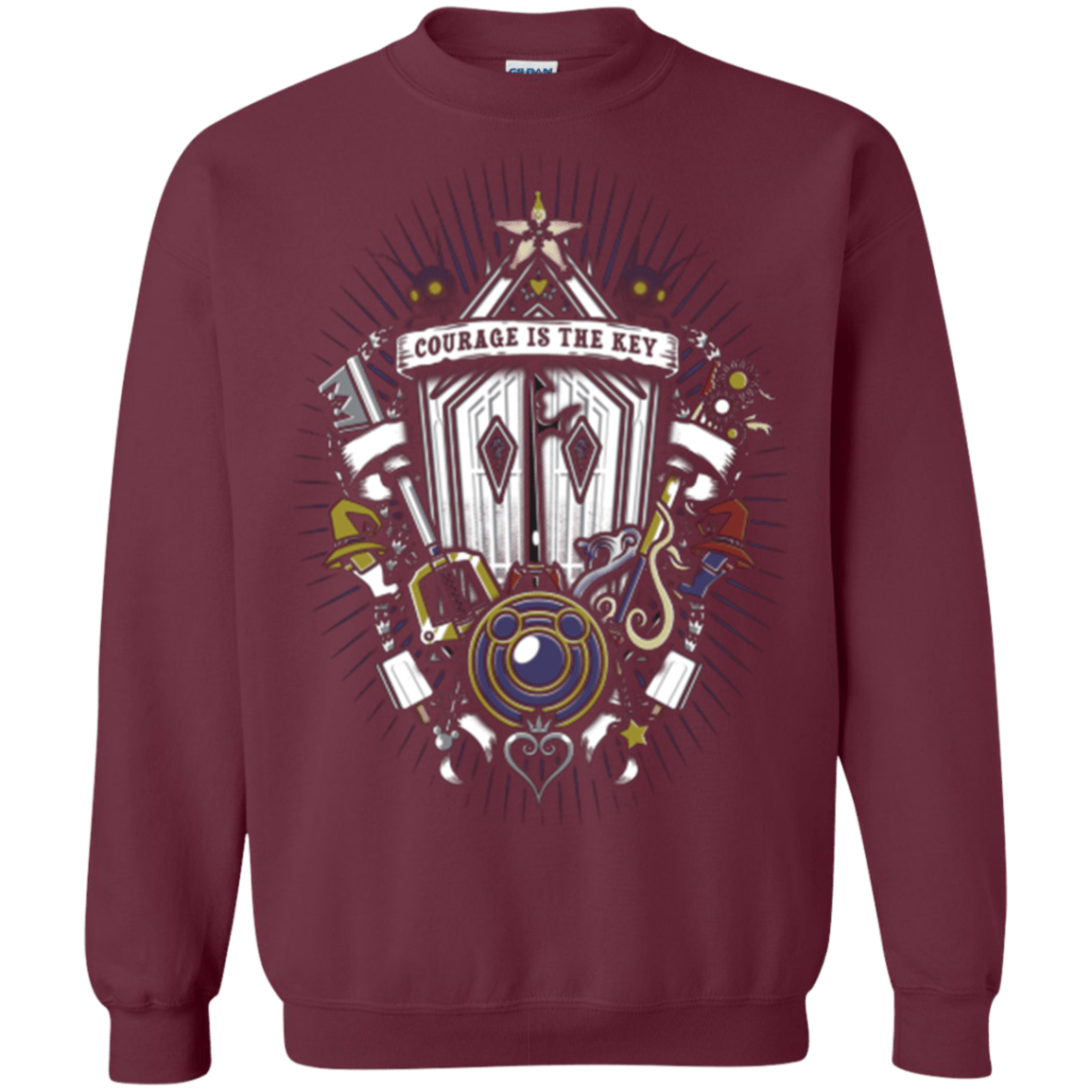 Sweatshirts Maroon / Small Kingdom & Hearts Crest Crewneck Sweatshirt