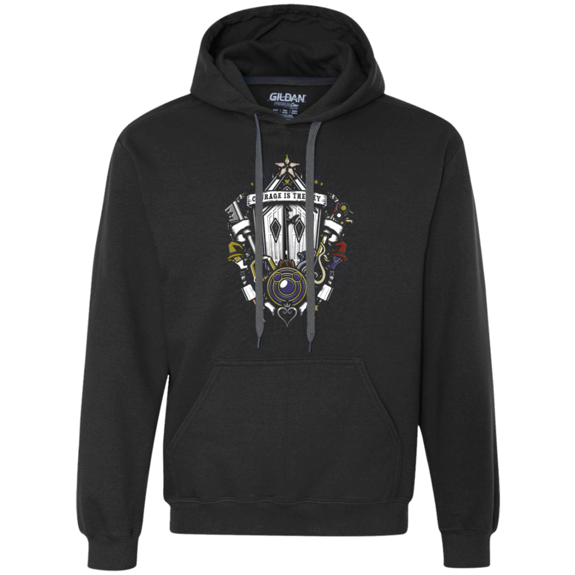 Sweatshirts Black / Small Kingdom & Hearts Crest Premium Fleece Hoodie