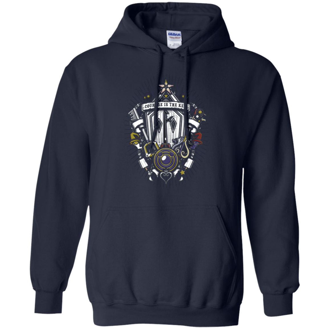Sweatshirts Navy / Small Kingdom & Hearts Crest Pullover Hoodie