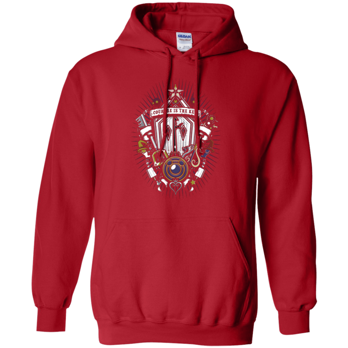 Sweatshirts Red / Small Kingdom & Hearts Crest Pullover Hoodie
