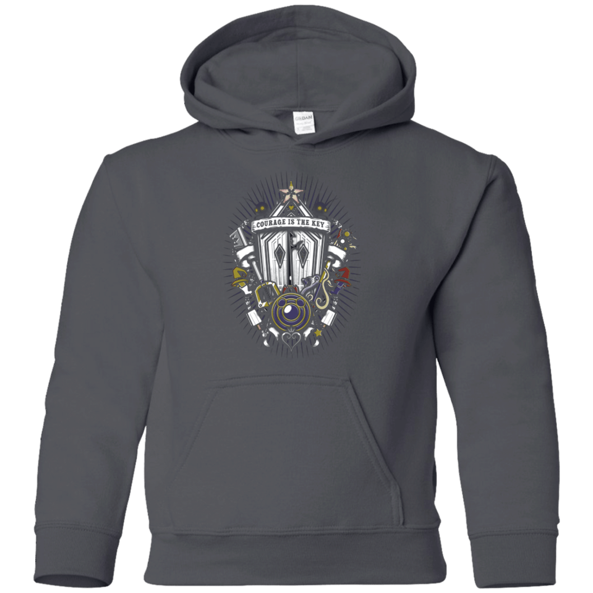Sweatshirts Charcoal / YS Kingdom & Hearts Crest Youth Hoodie