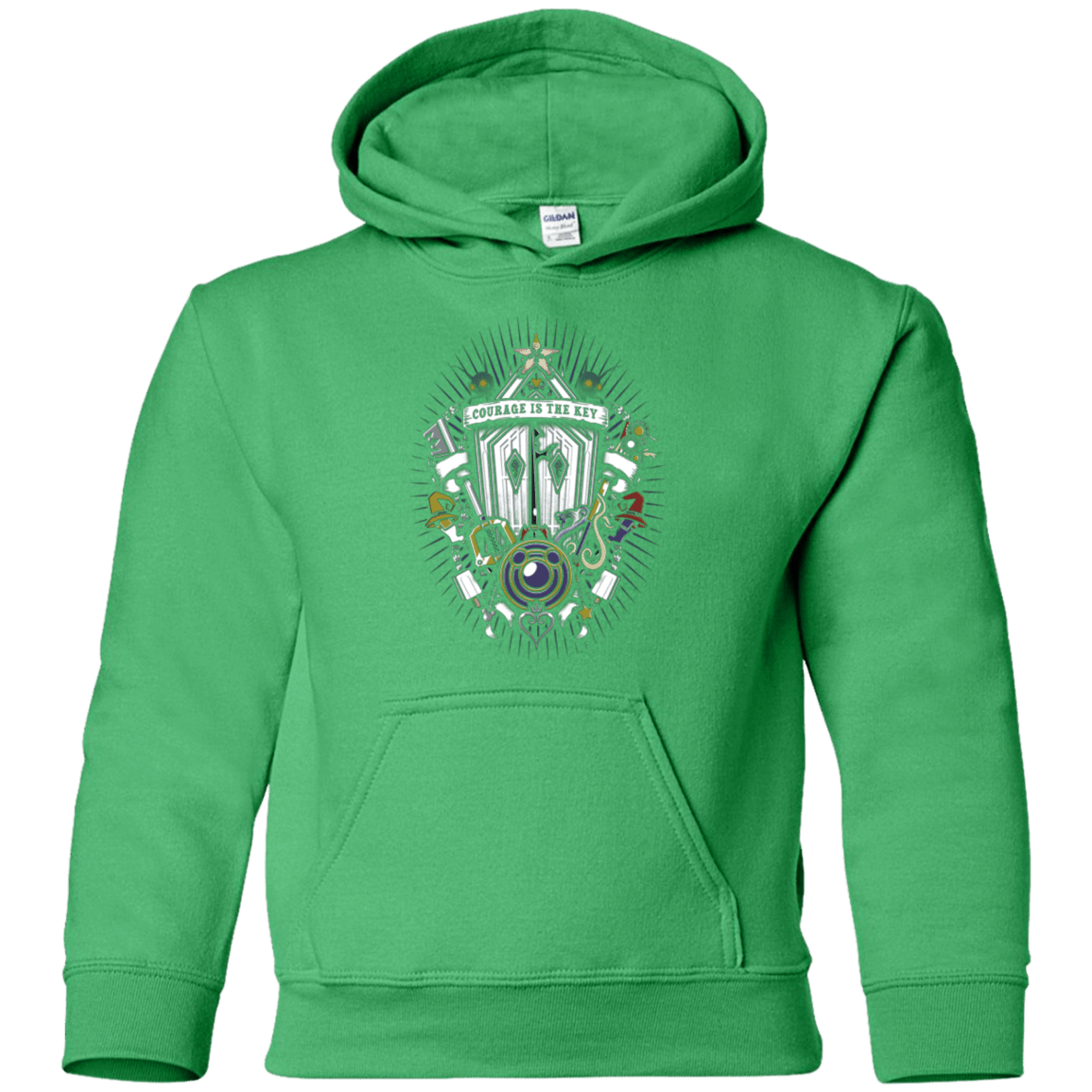 Sweatshirts Irish Green / YS Kingdom & Hearts Crest Youth Hoodie
