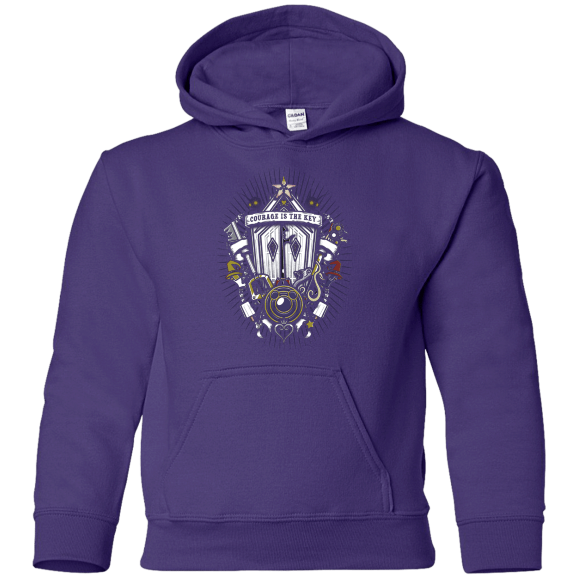 Sweatshirts Purple / YS Kingdom & Hearts Crest Youth Hoodie