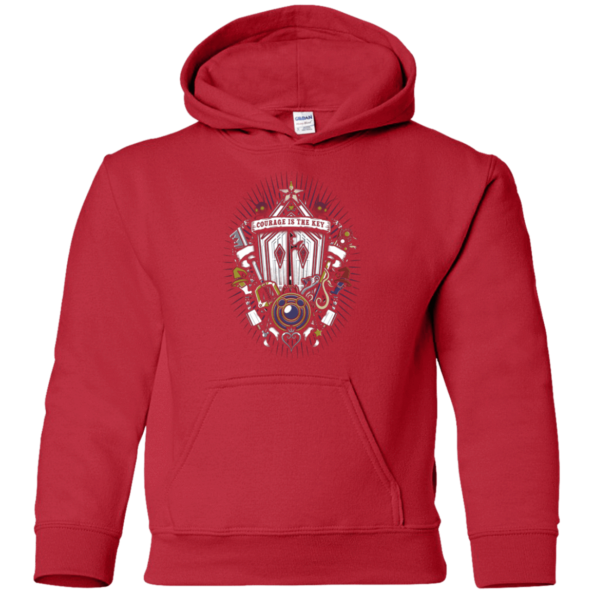 Sweatshirts Red / YS Kingdom & Hearts Crest Youth Hoodie