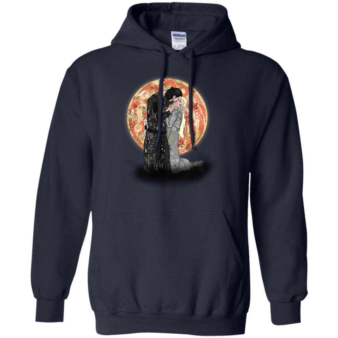 Sweatshirts Navy / S Kiss Jon and Dany Pullover Hoodie