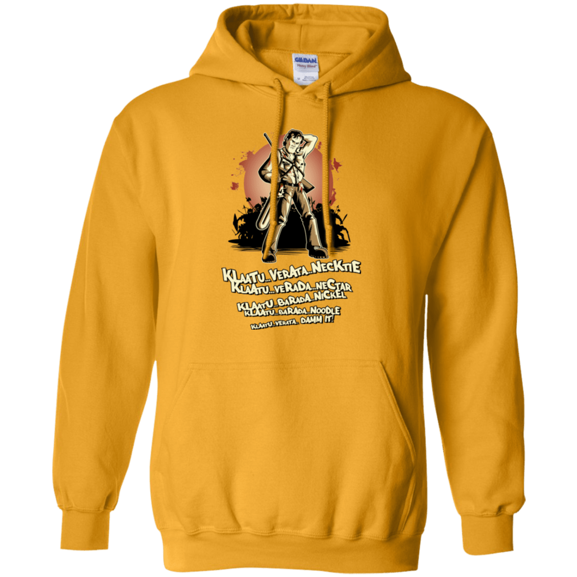 Sweatshirts Gold / Small Klaatu Barada Nikto Pullover Hoodie