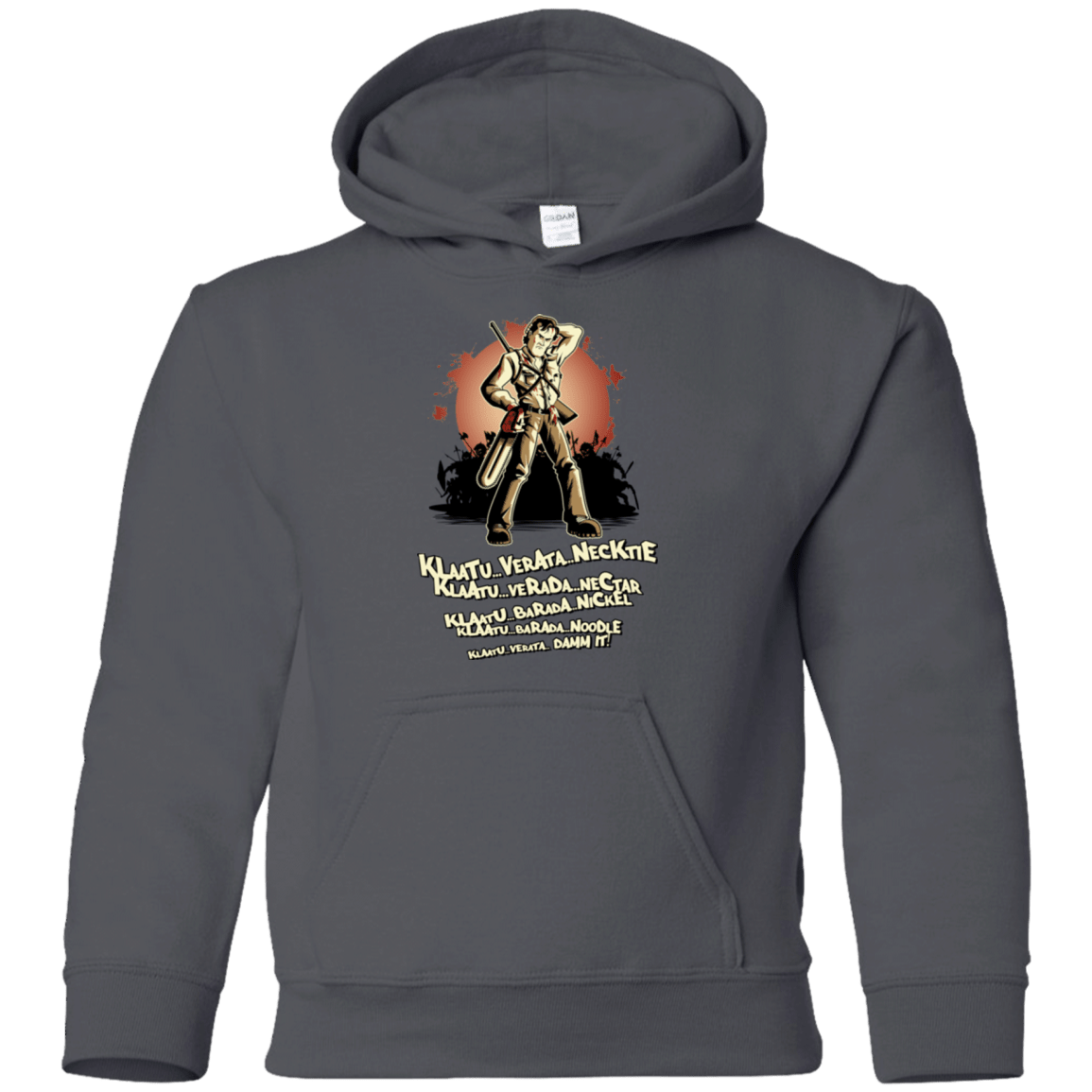Sweatshirts Charcoal / YS Klaatu Barada Nikto Youth Hoodie