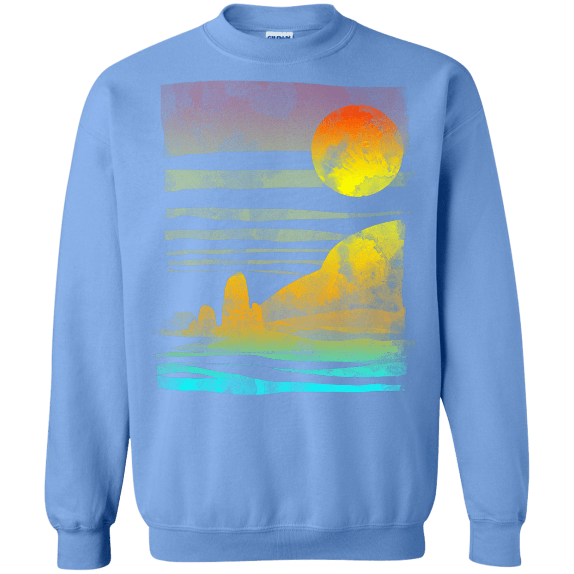 Sweatshirts Carolina Blue / S Landscape Painted With Tea Crewneck Sweatshirt