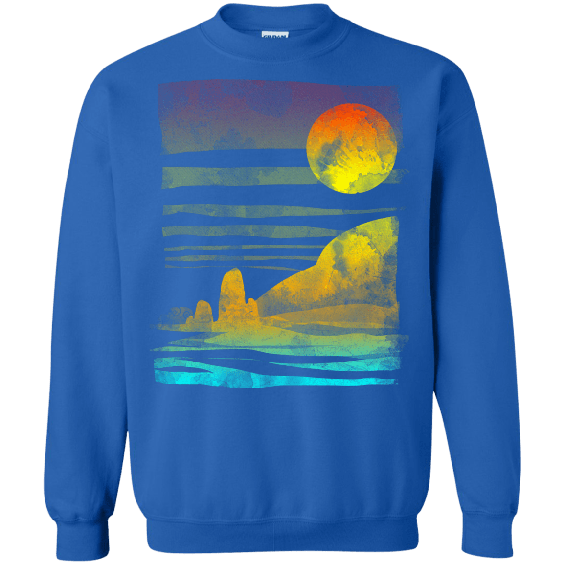Sweatshirts Royal / S Landscape Painted With Tea Crewneck Sweatshirt