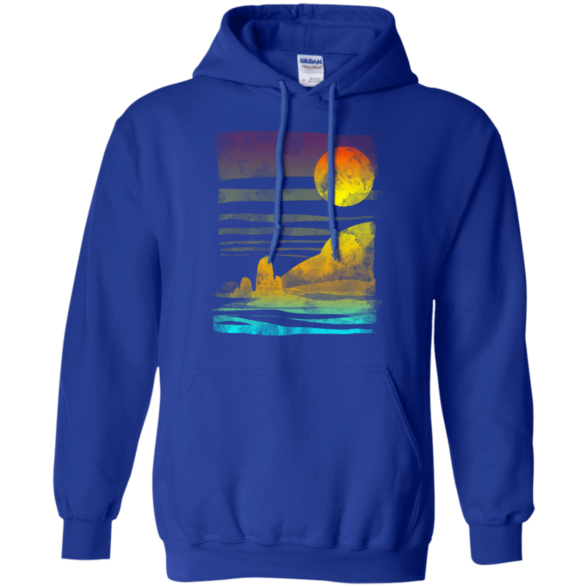 Sweatshirts Royal / S Landscape Painted With Tea Pullover Hoodie