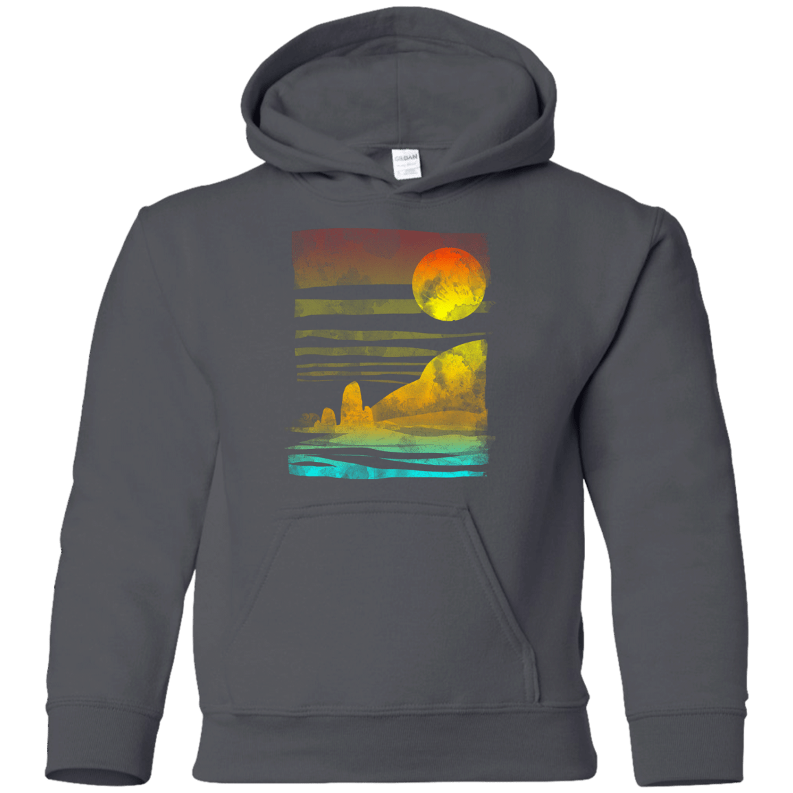 Sweatshirts Charcoal / YS Landscape Painted With Tea Youth Hoodie
