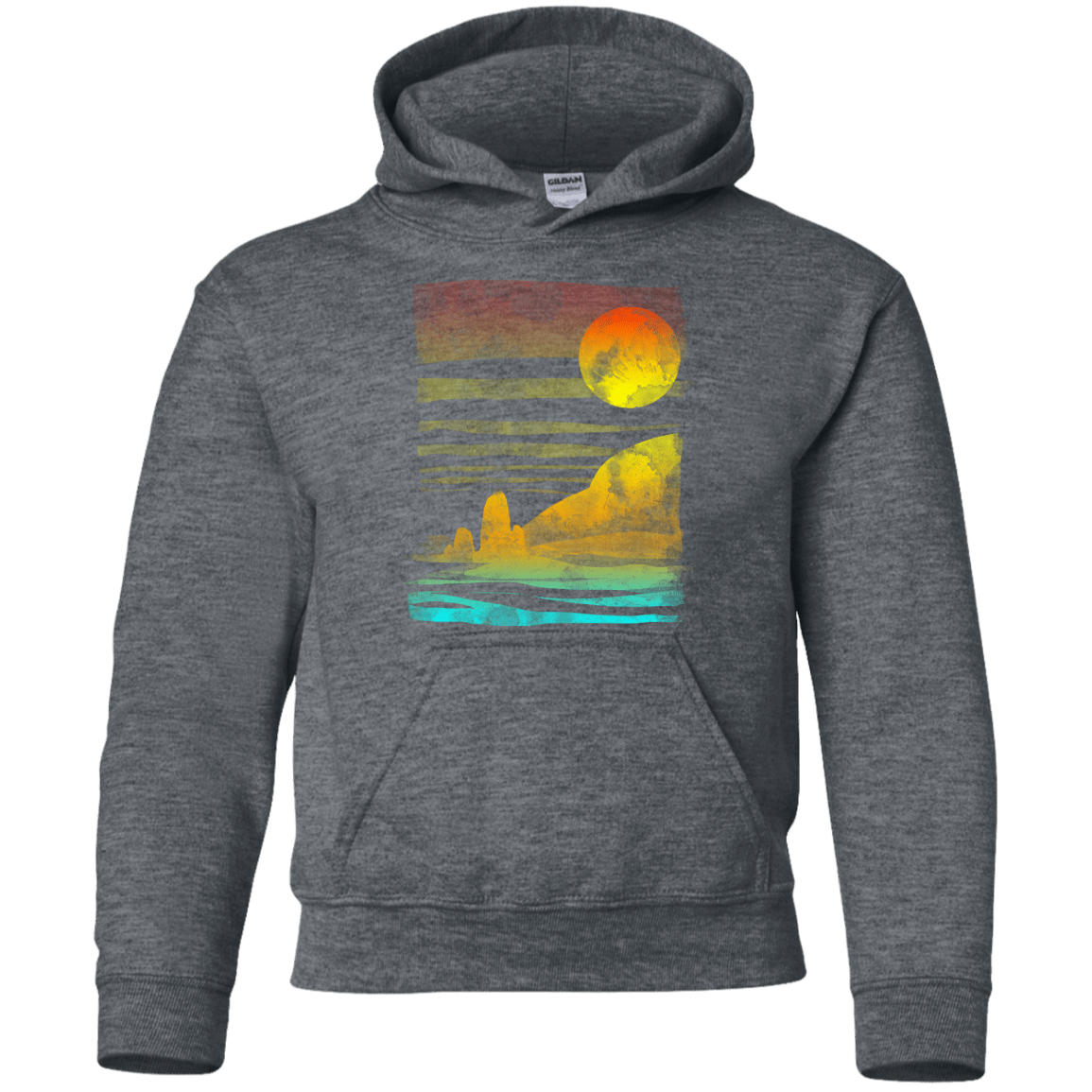 Sweatshirts Dark Heather / YS Landscape Painted With Tea Youth Hoodie