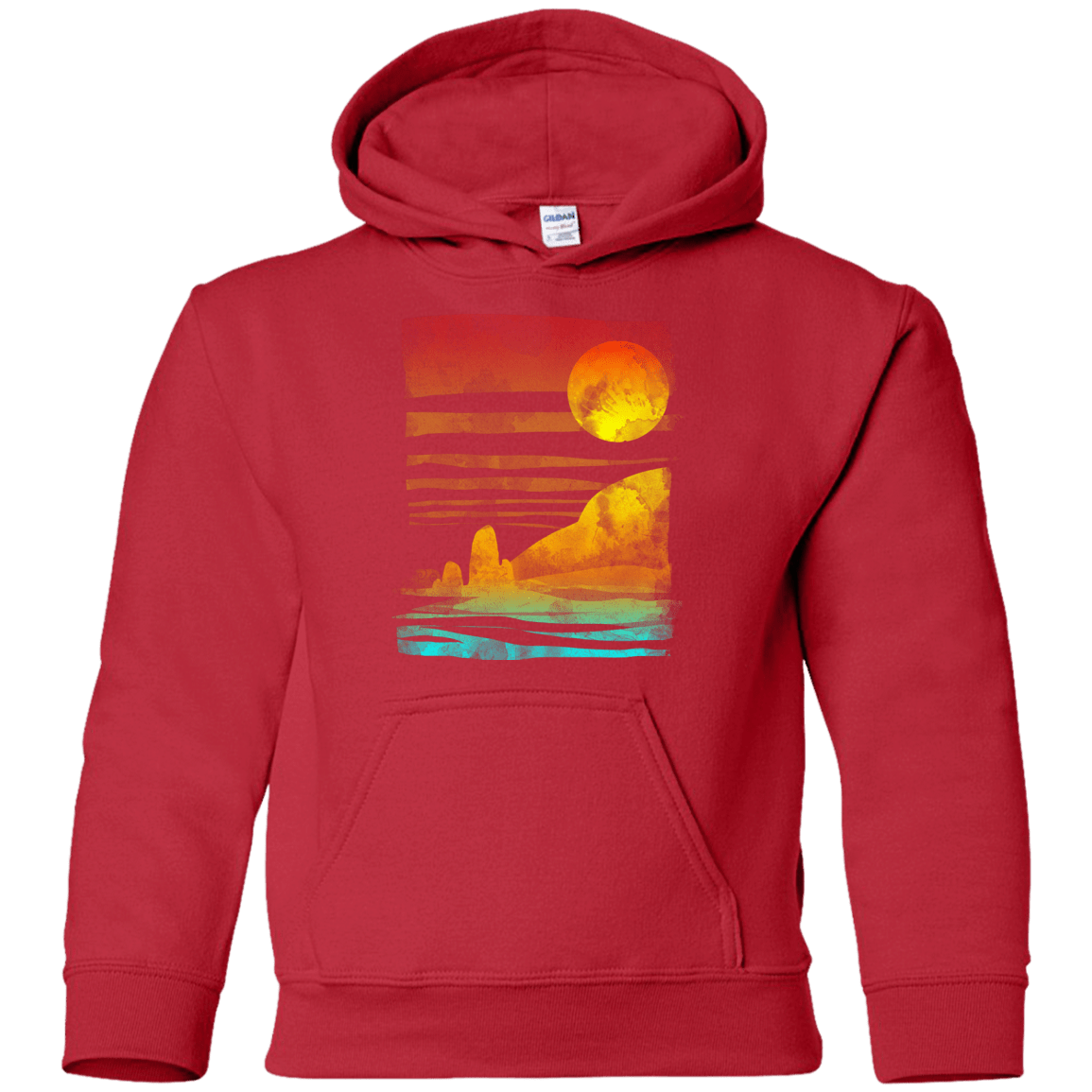 Sweatshirts Red / YS Landscape Painted With Tea Youth Hoodie