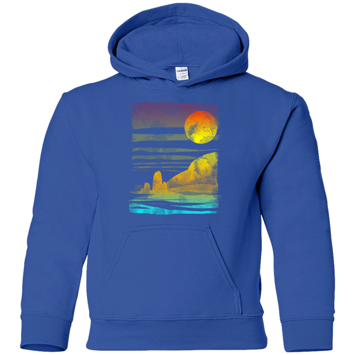 Sweatshirts Royal / YS Landscape Painted With Tea Youth Hoodie